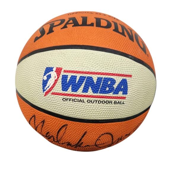 WNBA SPALDING BASKETBALL UNKNOWN AUTOGRAPH SIGNED WOMENS SPORTS ORANGE WHITE - Picture 1 of 5